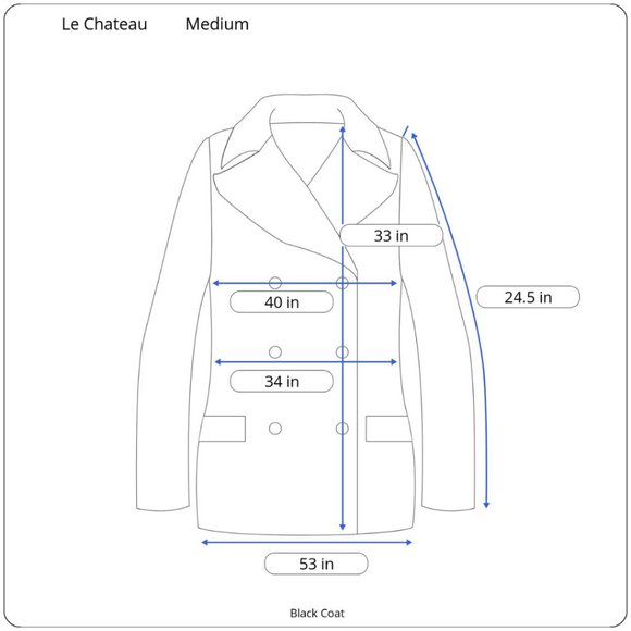 Le Chateau Wool Coat in Size Medium - Picture 7 of 7